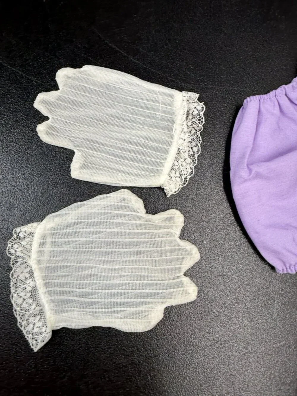 Vintage Lot Of 2 Baby Doll Dresses And Diaper Covers Bonnet Gloves Purple
